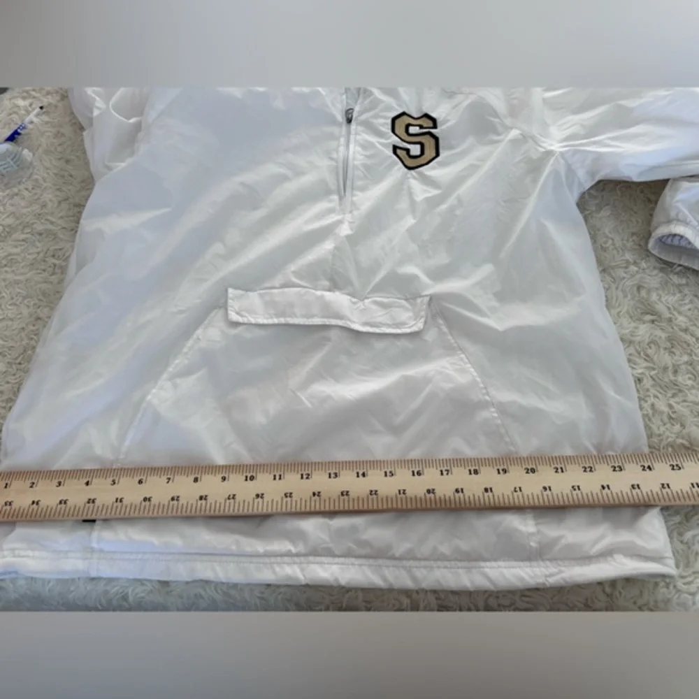 Charles‎ River Apparel White WOMENJacket with Black and Gold Lettering